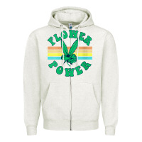 Oatmeal Heather womens flower power 420 thc pot weed medical marijuana funny weed v ne Zipper Hoodie - linhVisuals