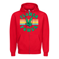 Red womens flower power 420 thc pot weed medical marijuana funny weed v ne Zipper Hoodie - linhVisuals