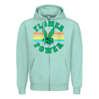 Seafoam womens flower power 420 thc pot weed medical marijuana funny weed v ne Zipper Hoodie - linhVisuals