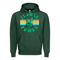 Sports Green womens flower power 420 thc pot weed medical marijuana funny weed v ne Zipper Hoodie - linhVisuals