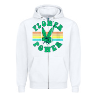 White womens flower power 420 thc pot weed medical marijuana funny weed v ne Zipper Hoodie - linhVisuals