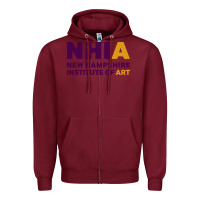 Burgundy New Hampshire Institute of Art Zipper Hoodie - linhVisuals