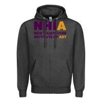 Charcoal Heather New Hampshire Institute of Art Zipper Hoodie - linhVisuals
