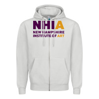 Dove Grey New Hampshire Institute of Art Zipper Hoodie - linhVisuals