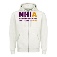Oatmeal Heather New Hampshire Institute of Art Zipper Hoodie - linhVisuals