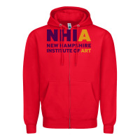 Red New Hampshire Institute of Art Zipper Hoodie - linhVisuals