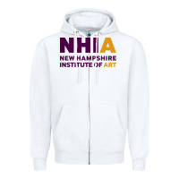 White New Hampshire Institute of Art Zipper Hoodie - linhVisuals