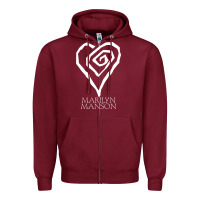 Burgundy marlyn manson special music popular Zipper Hoodie - linhVisuals