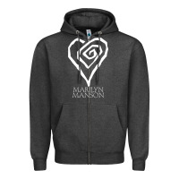 Charcoal Heather marlyn manson special music popular Zipper Hoodie - linhVisuals