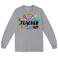 Heather Grey Kindergarten Teacher Life Long Sleeve Tee - LillyAllenDesigns