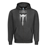 Charcoal Heather marlyn manson special music popular Zipper Hoodie - linhVisuals