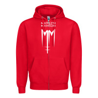 Red marlyn manson special music popular Zipper Hoodie - linhVisuals