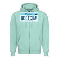 Seafoam ubetcha (you betcha) minnesota license plate t shirt Zipper Hoodie - linhVisuals