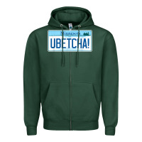 Sports Green ubetcha (you betcha) minnesota license plate t shirt Zipper Hoodie - linhVisuals