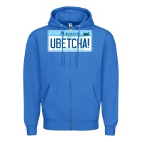 True Royal ubetcha (you betcha) minnesota license plate t shirt Zipper Hoodie - linhVisuals