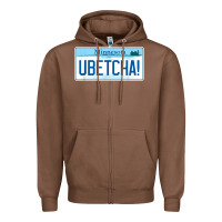 Chestnut ubetcha (you betcha) minnesota license plate t shirt Zipper Hoodie - linhVisuals