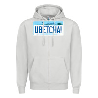 Dove Grey ubetcha (you betcha) minnesota license plate t shirt Zipper Hoodie - linhVisuals