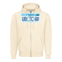 Sandshell ubetcha (you betcha) minnesota license plate t shirt Zipper Hoodie - linhVisuals