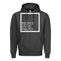 Charcoal Heather people over profit democratic socialism pro socialist symbol t shirt Zipper Hoodie - linhVisuals