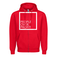 Red people over profit democratic socialism pro socialist symbol t shirt Zipper Hoodie - linhVisuals