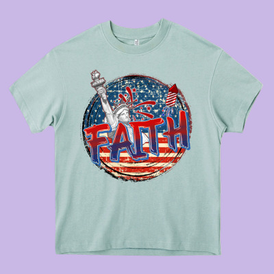 Faith Usa Heavy Core Tee Designed By Cowgirlartshop