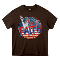 Chocolate Brown faith usa Heavy Core Tee - CowGirlArtShop
