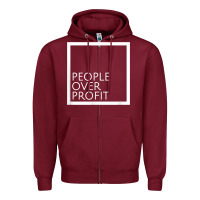 Burgundy people over profit democratic socialism pro socialist symbol t shirt Zipper Hoodie - linhVisuals
