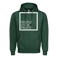 Sports Green people over profit democratic socialism pro socialist symbol t shirt Zipper Hoodie - linhVisuals