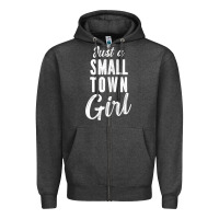 Charcoal Heather womens just a small town girl journey t shirt Zipper Hoodie - linhVisuals