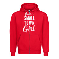 Red womens just a small town girl journey t shirt Zipper Hoodie - linhVisuals
