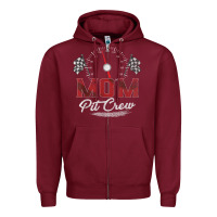Burgundy race car mom pit crew racing family birthday party t shirt Zipper Hoodie - linhVisuals