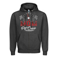 Charcoal Heather race car mom pit crew racing family birthday party t shirt Zipper Hoodie - linhVisuals