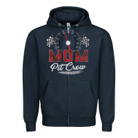 Navy race car mom pit crew racing family birthday party t shirt Zipper Hoodie - linhVisuals