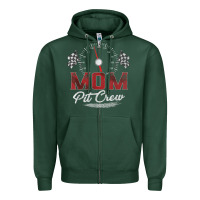 Sports Green race car mom pit crew racing family birthday party t shirt Zipper Hoodie - linhVisuals