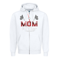 White race car mom pit crew racing family birthday party t shirt Zipper Hoodie - linhVisuals