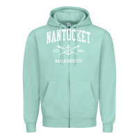 Seafoam nantucket ma vintage crossed oars & boat anchor sports pullover hoodie Zipper Hoodie - linhVisuals