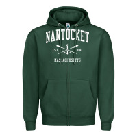 Sports Green nantucket ma vintage crossed oars & boat anchor sports pullover hoodie Zipper Hoodie - linhVisuals
