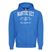 True Royal nantucket ma vintage crossed oars & boat anchor sports pullover hoodie Zipper Hoodie - linhVisuals