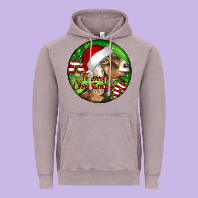 Nubian Goat Christmas Vintage Hoodie Designed By Lillyallendesigns