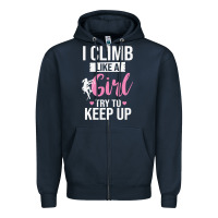 Navy climbing climb mountain climbing like a girl 345 climb climbing lover Zipper Hoodie - linhVisuals