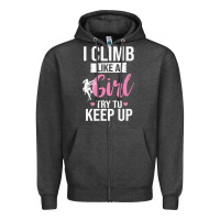 Charcoal Heather climbing climb mountain climbing like a girl 345 climb climbing lover Zipper Hoodie - linhVisuals