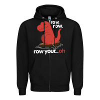 Black dinosaur dino trex row t rex saurus Zipper Hoodie - linhVisuals