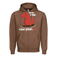 Chestnut dinosaur dino trex row t rex saurus Zipper Hoodie - linhVisuals