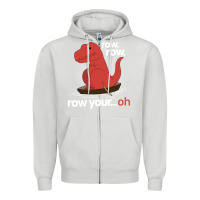 Dove Grey dinosaur dino trex row t rex saurus Zipper Hoodie - linhVisuals