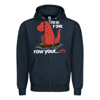 Navy dinosaur dino trex row t rex saurus Zipper Hoodie - linhVisuals