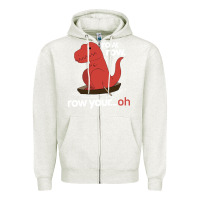 Oatmeal Heather dinosaur dino trex row t rex saurus Zipper Hoodie - linhVisuals