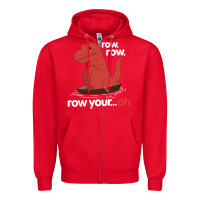 Red dinosaur dino trex row t rex saurus Zipper Hoodie - linhVisuals
