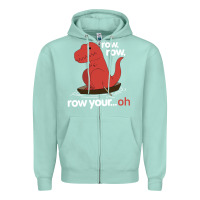 Seafoam dinosaur dino trex row t rex saurus Zipper Hoodie - linhVisuals