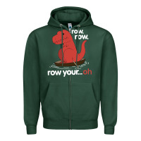 Sports Green dinosaur dino trex row t rex saurus Zipper Hoodie - linhVisuals