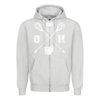 Dove Grey ohio lacrosse sticks & helmet state outline lax player t shirt Zipper Hoodie - linhVisuals